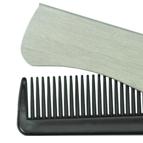 Intervion Folding comb, składany grzebień kieszonkowy w etui inox