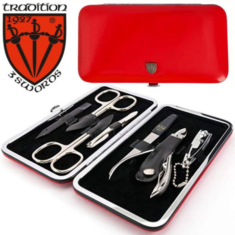 Three Swords Kellermann zestaw do paznokci solingen, czerwony, 7 elementów