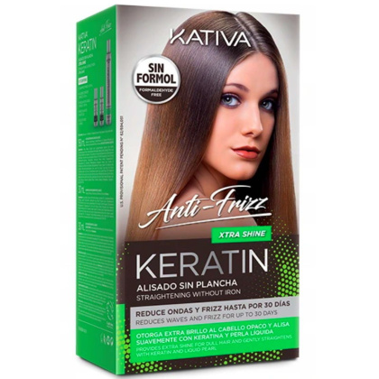 Kativa Keratin Xtra Shine nanoplastia, keratynowe prostowanie dla włosów matowych, nadające blasku