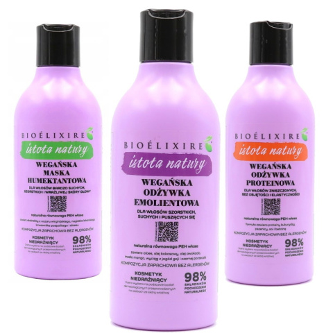 Bioelixire Istota Natury wegańska odżywka emolientowa 400ml Bioelixire Istota Natury wegańska odżywka emolientowa 400ml