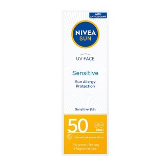 Nivea Sun Sensitive krem ochronny do twarzy dla skóry wrażliwej SPF50 50ml