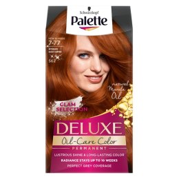 Deluxe Oil-Care Color farba do włosów trwale koloryzująca z mikroolejkami 562 (7-77) Intensywna Lśniąca Miedź Palette
