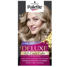 Deluxe Oil-Care Color farba do włosów trwale koloryzująca z mikroolejkami 9-11 Chłodny Lekki Różany Blond Palette