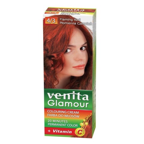 Glamour farba do włosów 4/3 Płomienna Czerwień Venita Glamour farba do włosów 4/3 Płomienna Czerwień Venita