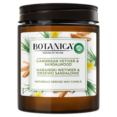 Air Wick Botanica świeca z wosku naturalnego pochodzenia Karaibski Wetiwer & Drzewo Sandałowe 205g Air Wick Botanica świeca z wosku naturalnego pochodzenia Karaibski Wetiwer & Drzewo Sandałowe 205g