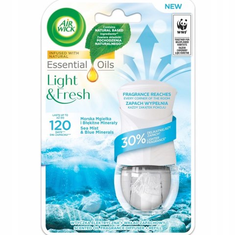 Air Wick Essential Oils wtyczka elektryczna i wkład Morska Mgiełka i Błękitne Minerały 19ml Air Wick Essential Oils wtyczka elektryczna i wkład Morska Mgiełka i Błękitne Minerały 19ml