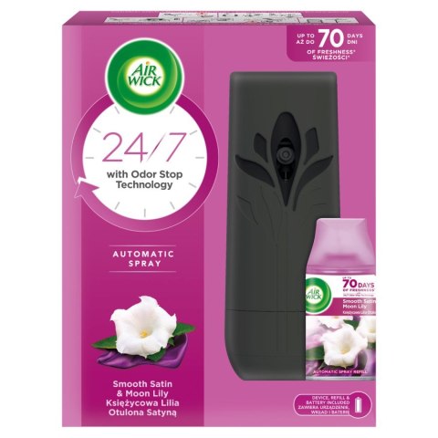 Air Wick Freshmatic automatyczny odświeżacz powietrza i wkład Księżycowa Lilia Otulona Satyną 250ml Air Wick Freshmatic automatyczny odświeżacz powietrza i wkład Księżycowa Lilia Otulona Satyną 250ml