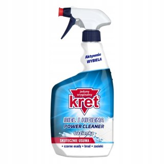 Kret Power Cleaner Biel i Higiena płyn do czyszczenia łazienki 620ml