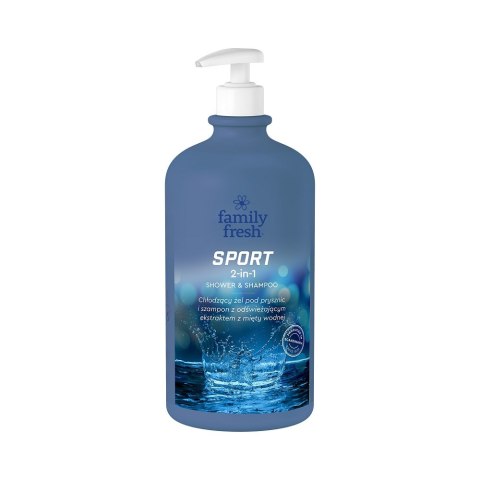 Sport 2in1 Shower & Shampoo chłodzący żel pod prysznic 1000ml Family Fresh
