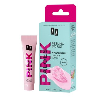 AA Aloes Pink wygładzający peeling do ust lip care scrub 10g