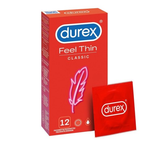 Durex Feel Thin Classic cienkie prezerwatywy lateksowe 12szt Durex Feel Thin Classic cienkie prezerwatywy lateksowe 12szt