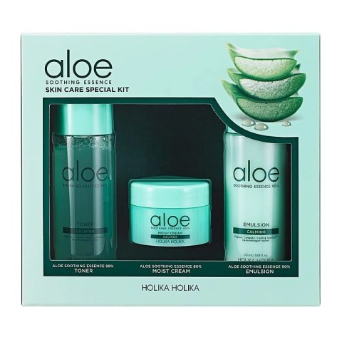 Aloe Soothing Essence Skin Care Special Kit zestaw kosmetyków do pielęgnacji twarzy HOLIKA HOLIKA