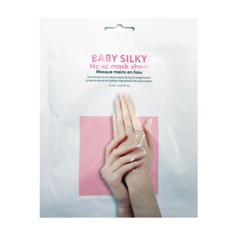 Baby Silky Hand Mask Sheet regenerująco-nawilżająca maseczka do rąk w formie bawełnianych rękawiczek 15ml HOLIKA HOLIKA
