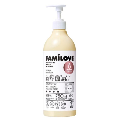 Yope Familove naturalne mydło w płynie Kwitnąca Bergamotka 750ml Yope Familove naturalne mydło w płynie Kwitnąca Bergamotka 750ml