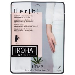 Repairing & Relaxing Hand & Nail Mask naprawczo-relaksacyjna maseczka w płachcie do dłoni i paznokci Cannabis 2x8g IROHA nature