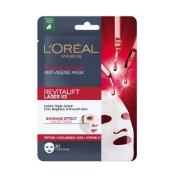 Revitalift Laser X3 przeciwzmarszczkowa maska w płachcie o potrójnym działaniu 28g L'Oreal Paris