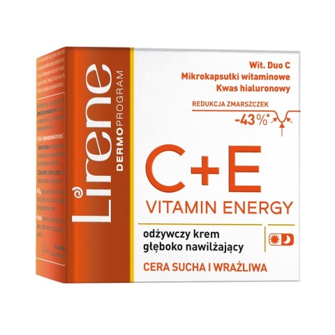 Lirene Vitamin Energy C+E odżywczy krem głęboko nawilżający 50ml Lirene Vitamin Energy C+E odżywczy krem głęboko nawilżający 50ml