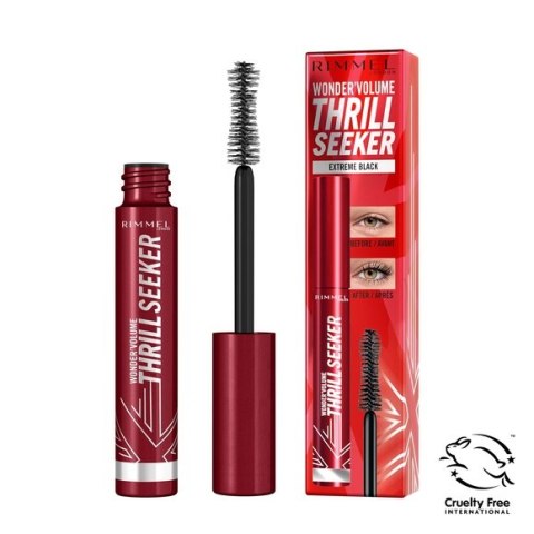 Rimmel Wonder'Volume Thrill Seeker wydłużający i zwiększający objętość tusz do rzęs 001 Black 8ml Rimmel Wonder'Volume Thrill Seeker wydłużający i zwiększający objętość tusz do rzęs 001 Black 8ml