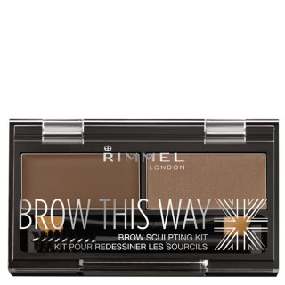 Rimmel Brow This Way Brow Sculpting Kit zestaw do konturowania brwi 002 Medium Brown 1.3g