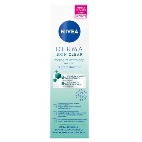 Nivea Derma Skin Clear peeling złuszczający na noc 40ml Nivea Derma Skin Clear peeling złuszczający na noc 40ml