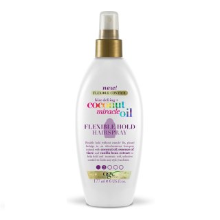 OGX Frizz-Defying + Coconut Miracle Oil Flexible Hold Hairspray lakier do włosów nadający połysk 177ml