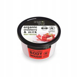 Organic Strawberry & Milk Body Mousse mus do ciała o zapachu truskawkowego jogurtu 250ml Organic Shop