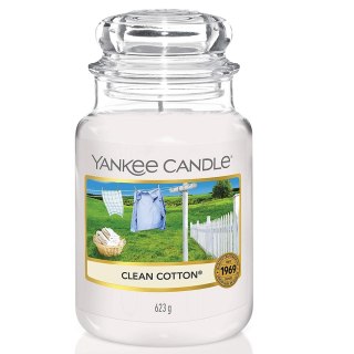 Yankee Candle Świeca zapachowa duży słój Clean Cotton® 623g