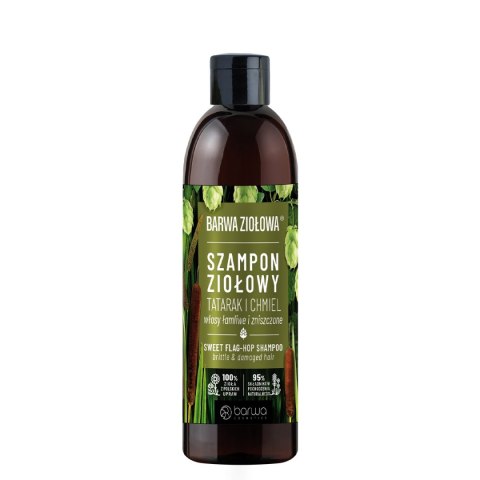 Barwa Szampon ziołowy do włosów łamliwych i zniszczonych Tatarak i Chmiel 250ml Barwa Szampon ziołowy do włosów łamliwych i zniszczonych Tatarak i Chmiel 250ml