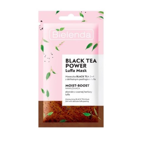 Bielenda Black Tea Power Luffa Mask nawilżająca maseczka 2w1 z delikatnym peelingiem 8g