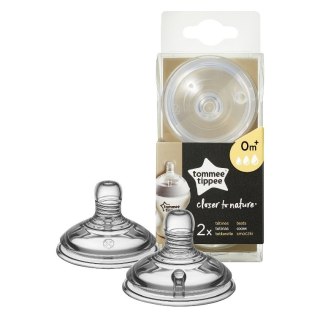 Tommee Tippee Closer To Nature smoczek silikonowy na butelkę wieloprzepływowy 2szt