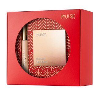 Paese Jingle Bright zestaw Wonder Highlighter rozświetlacz do twarzy 7.5g + Eyegasm tusz do rzęs z odżywką 8ml