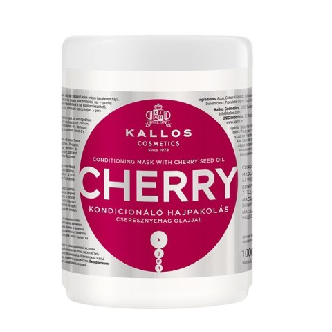 Kallos KJMN Cherry Conditioning Mask kondycjonująca maska z olejem z pestek czereśni 1000ml Kallos KJMN Cherry Conditioning Mask kondycjonująca maska z olejem z pestek czereśni 1000ml