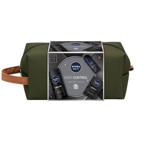 Nivea Men Deep Control zestaw żel pod prysznic 3w1 250ml + antyperspirant w kulce 50ml + antybakteryjna woda po goleniu 100ml + kosmet Nivea Men Deep Control zestaw żel pod prysznic 3w1 250ml + antyperspirant w kulce 50ml + antybakteryjna woda po goleniu 100ml + kosmet