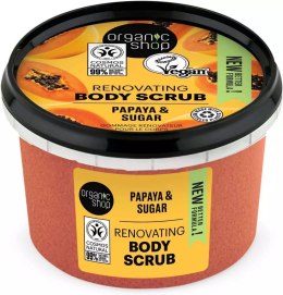 Renovating Body Scrub regenerujący peeling do ciała Papaya & Sugar 250ml Organic Shop