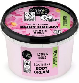 Soothing Body Cream kojący krem do ciała Lotus & 5 Oils 250ml Organic Shop