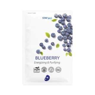 Stay Well Climate Neutral Face Mask energetyzująca i oczyszczająca maska na twarz w płachcie Blueberry 23g