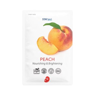 Climate Neutral Face Mask odżywcza i rozświetlająca maska na twarz w płachcie Peach 23g Stay Well
