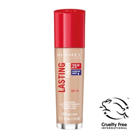 Rimmel Lasting Finish 25HR SPF20 długotrwały podkład do twarzy 103 True Ivory 30ml Rimmel Lasting Finish 25HR SPF20 długotrwały podkład do twarzy 103 True Ivory 30ml