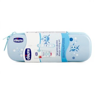 Always Smiling Set zestaw pasta z fluorem + szczoteczka do zębów + etui 1-5l Niebieski Chicco