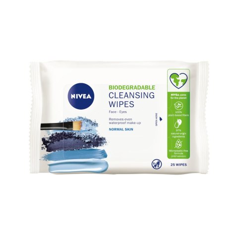 Biodegradable Cleansing Wipes biodegradowalne 3w1 odświeżające chusteczki do demakijażu 25szt. Nivea