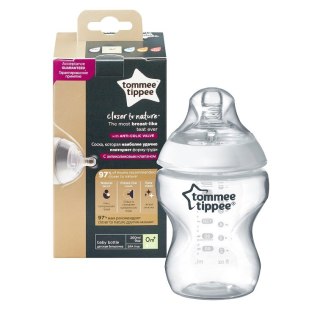 Tommee Tippee Closer To Nature butelka do karmienia ze smoczkiem silikonowym 0m+ 260ml