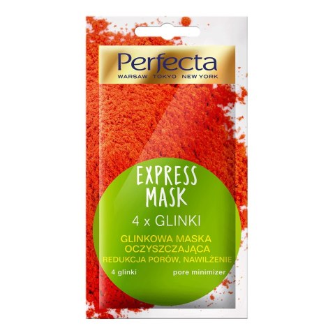Express Mask glinkowa maska oczyszczająca Redukcja porów & Nawilżanie 8ml Perfecta
