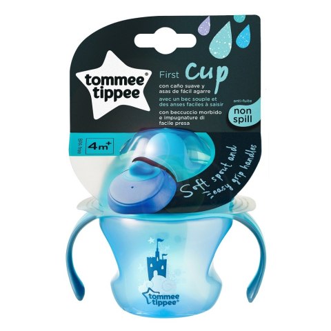 Tommee Tippee First Cup pierwszy kubek z uchwytami 4m+ Niebieski 150ml Tommee Tippee First Cup pierwszy kubek z uchwytami 4m+ Niebieski 150ml