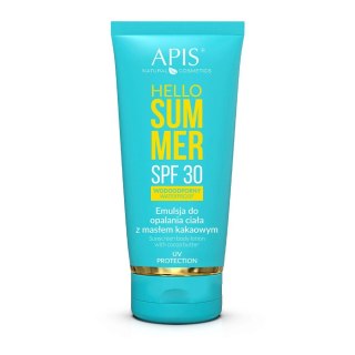 APIS Hello Summer wodoodporna emulsja do opalania ciała z masłem kakaowym SPF30 200ml