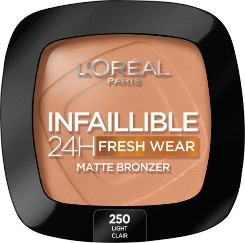 Infaillible 24H Fresh Wear Soft Matte Bronzer matujący bronzer do twarzy 250 Light 9g L'Oreal Paris Infaillible 24H Fresh Wear Soft Matte Bronzer matujący bronzer do twarzy 250 Light 9g L'Oreal Paris