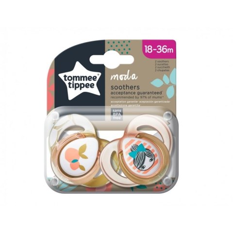 Tommee Tippee Moda smoczek uspokajający 18-36m Girl 2szt Tommee Tippee Moda smoczek uspokajający 18-36m Girl 2szt
