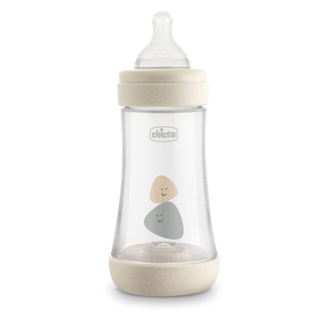 Chicco Perfect5 butelka antykolkowa ze smoczkiem silikonowym przepływ średni 2m+ Neutral 240ml Chicco Perfect5 butelka antykolkowa ze smoczkiem silikonowym przepływ średni 2m+ Neutral 240ml