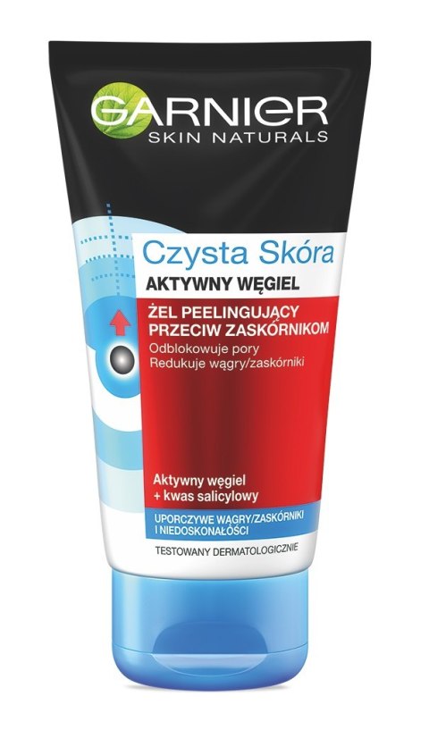 Garnier Czysta Skóra Aktywny Węgiel żel peelingujący przeciw zaskórnikom 150ml Garnier Czysta Skóra Aktywny Węgiel żel peelingujący przeciw zaskórnikom 150ml