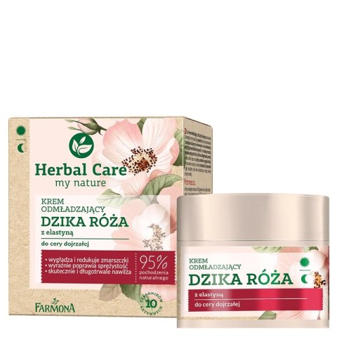 Herbal Care krem odmładzający do twarzy Dzika Róża z Elastyną 50ml Farmona