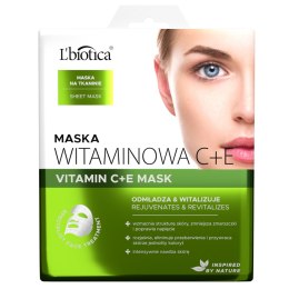 L'biotica Maska witaminowa C+E na tkaninie - odmładza i witalizuje 23ml